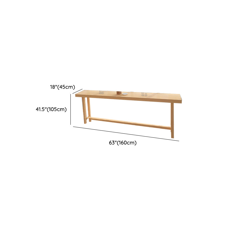Natural Solid Wood Bar Dining Table Rectangle Bar Height Pub Table