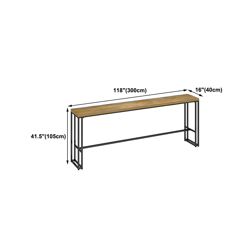 Rectangular Pine Wood Top Bar Table Modern Bar Table with Trestle Base ...
