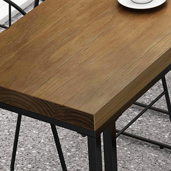 Rectangular Pine Wood Top Bar Table Modern Bar Table with Trestle Base ...