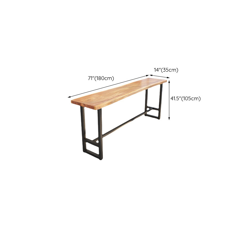 Rectangle Solid Wood Bar Table Trestle Base Dining Table for Kitchen ...