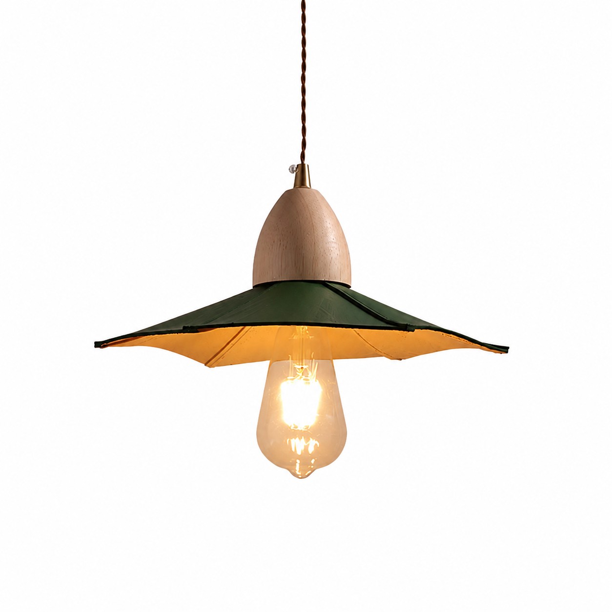 Vintage leather pendant light
