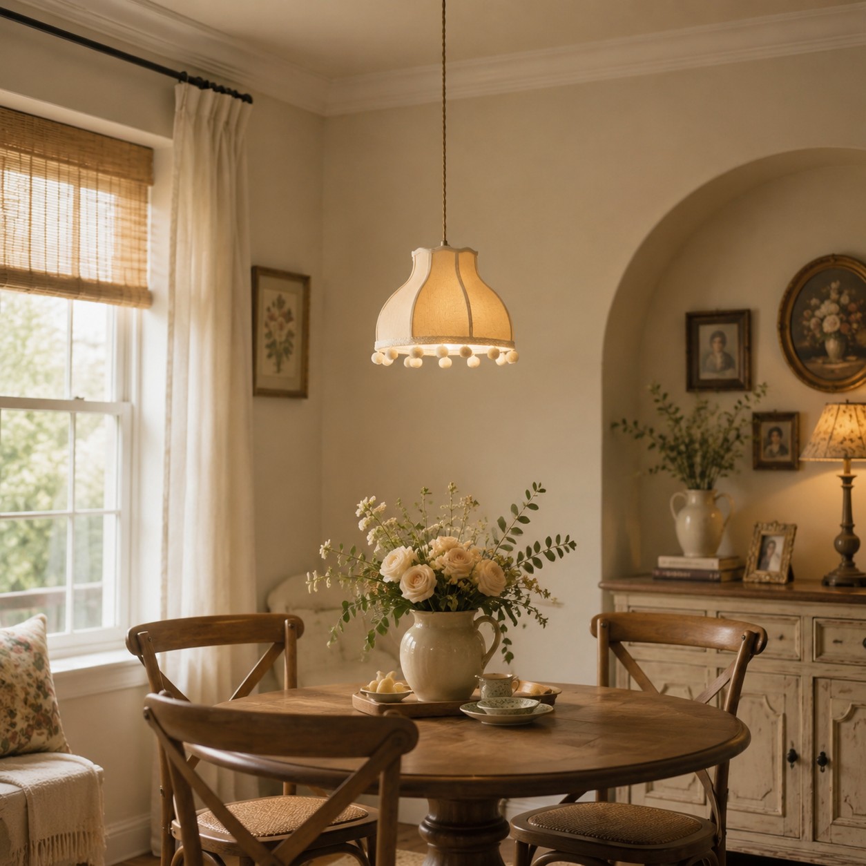 Milk White pendant in a bright dining room